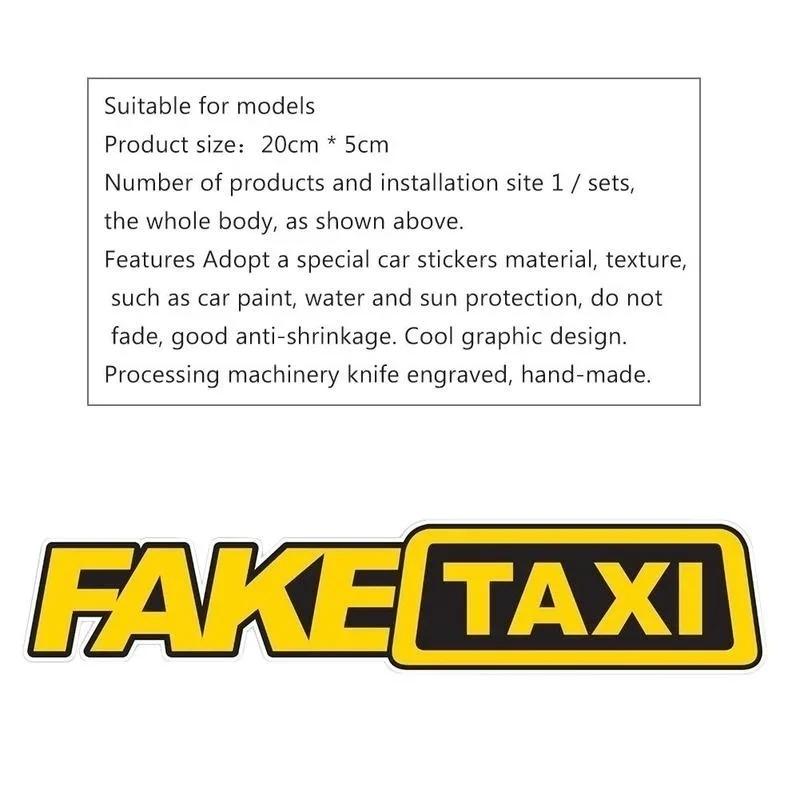 1Pcs Fake Taxi Sticker Funny Car Window Stickers Creative and Personalized Creative Patterns Car Glass Decoration Accessories view 5