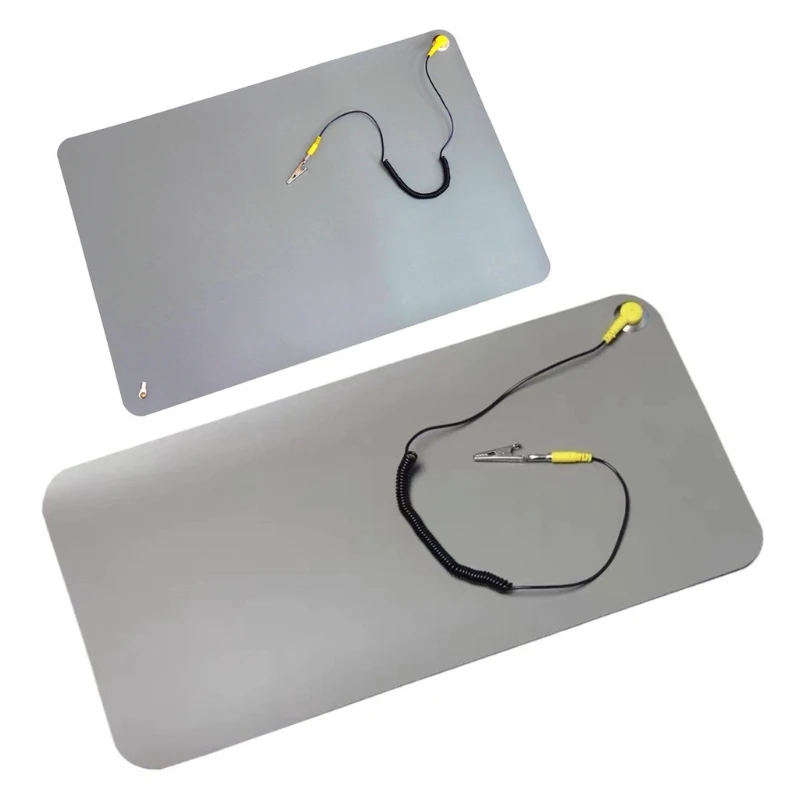 

Antistatic Safety Mat with Grounding Wire and ESD Wriststrap Suitable for Computer Mobile Repair, Sensitive Electronics