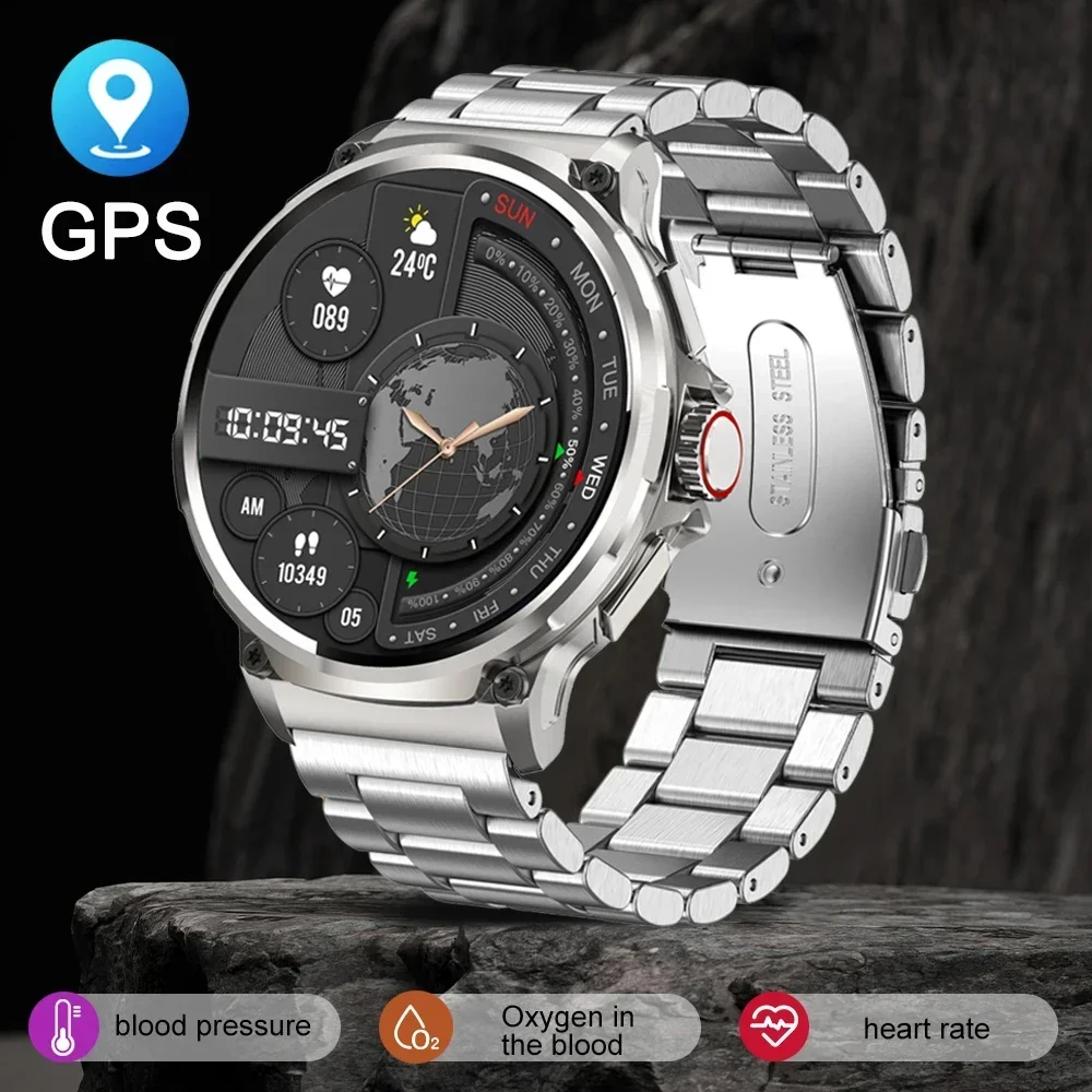 

2025 Новые популярные 1,85-дюймовые умные часы Ultra HD для здоровья, GPS-трек, Bluetooth-вызов, 710 мАч, большая батарея, спортивные умные часы для фитнеса