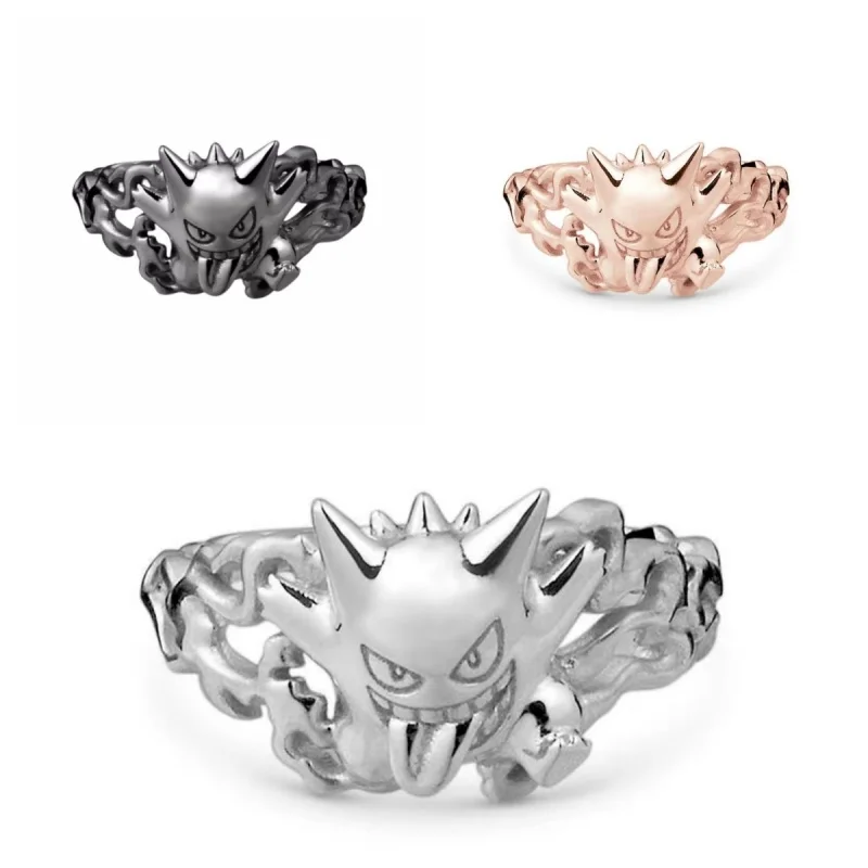 Neuer Pokemon Gengar 2D Offener Ring Modischer Trend Cosplay Cartoon-Accessoires Anime-Peripherie Nischen-Luxus Hochwertige Geschenke