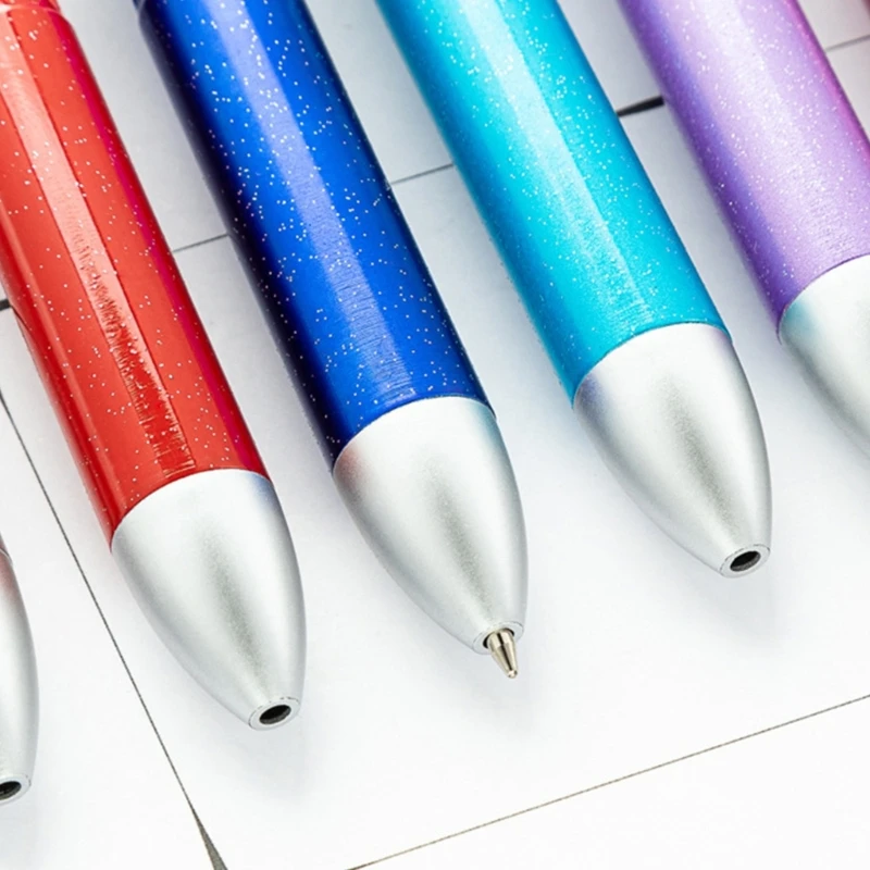 12Pcs 4 Color in 1 Beadable Pen Multicolored Ballpoint Pen 4 Color in 1 Retractable Ballpoint Pen for Student Teacher