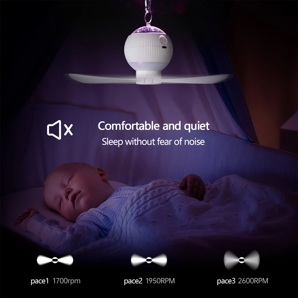 الإسقاط مروحة ضوء Silnet 3600mAh USB قابلة للشحن اقتران الروابط للتخييم غرفة الطفل طالب عنبر غرفة نوم LED الإضاءة