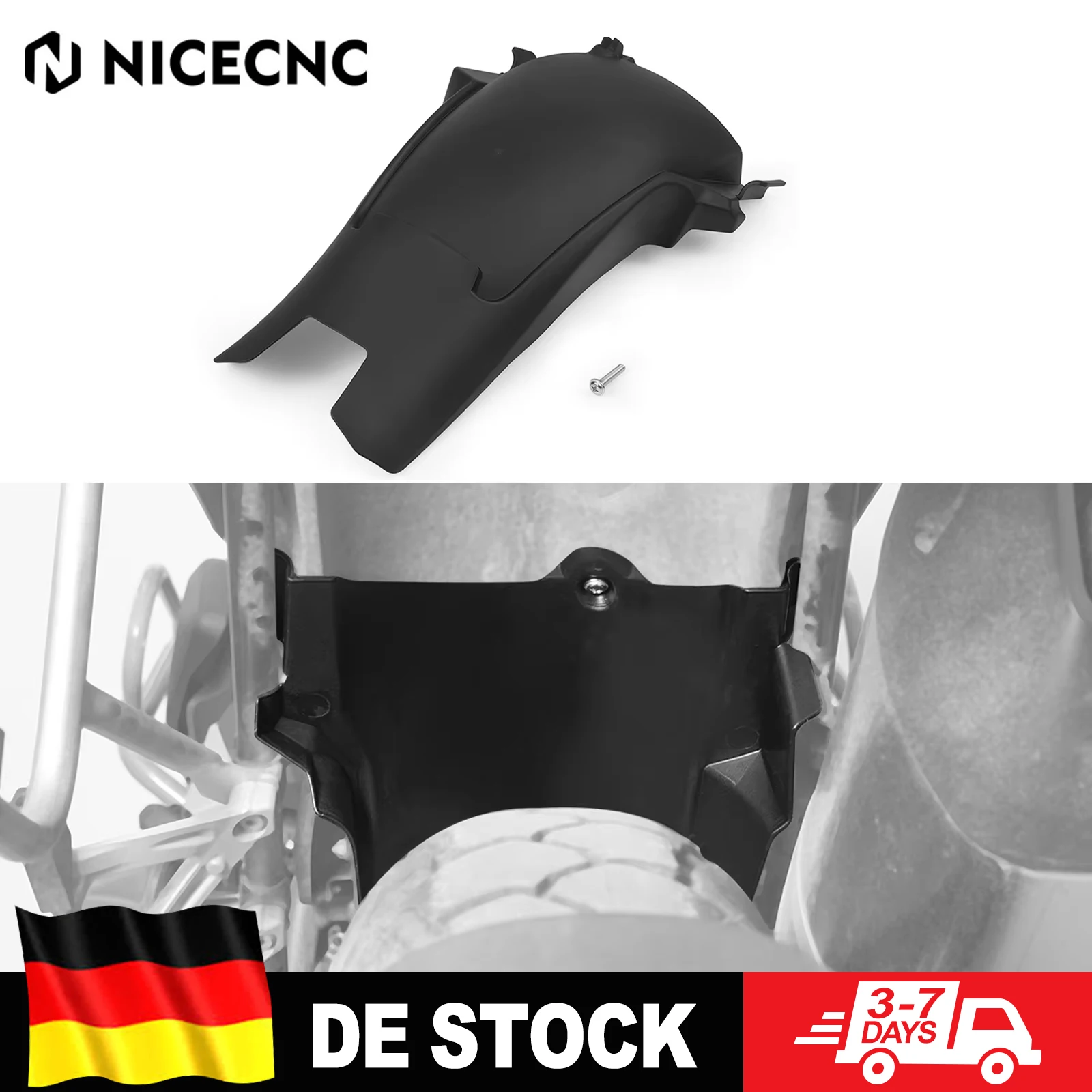 NICECNC Hinterrad-Schutzblech für BMW R1250GS R 1250 GS 2018-2023, Schmutzfänger für BMW GS 1250 R 1250 GS 2018-2023 2019 2020 2021 2022