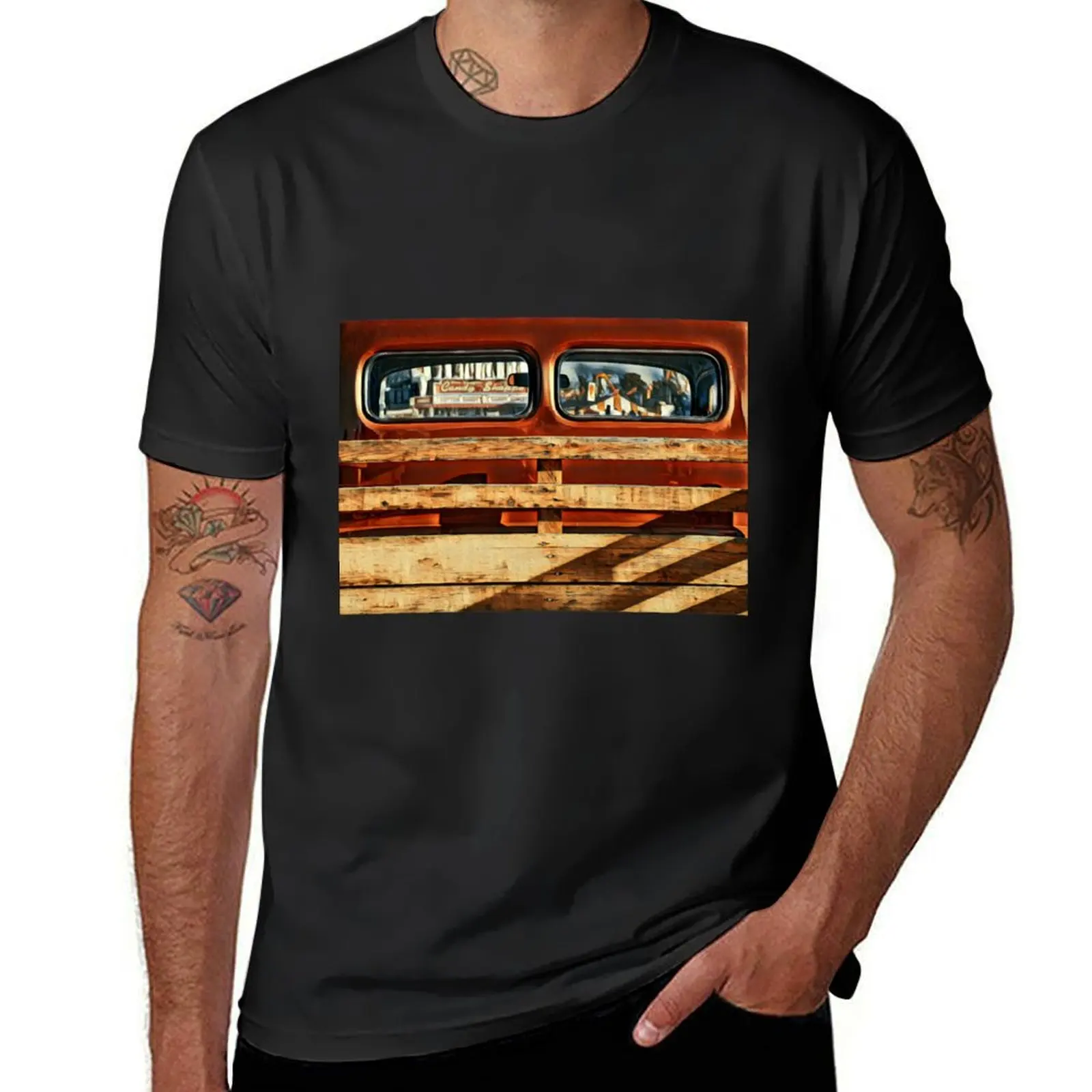 Vintage Pickup Truck Cab T-shirt quick-drying blacks shirts graphic tees oversized t shirts for men pack