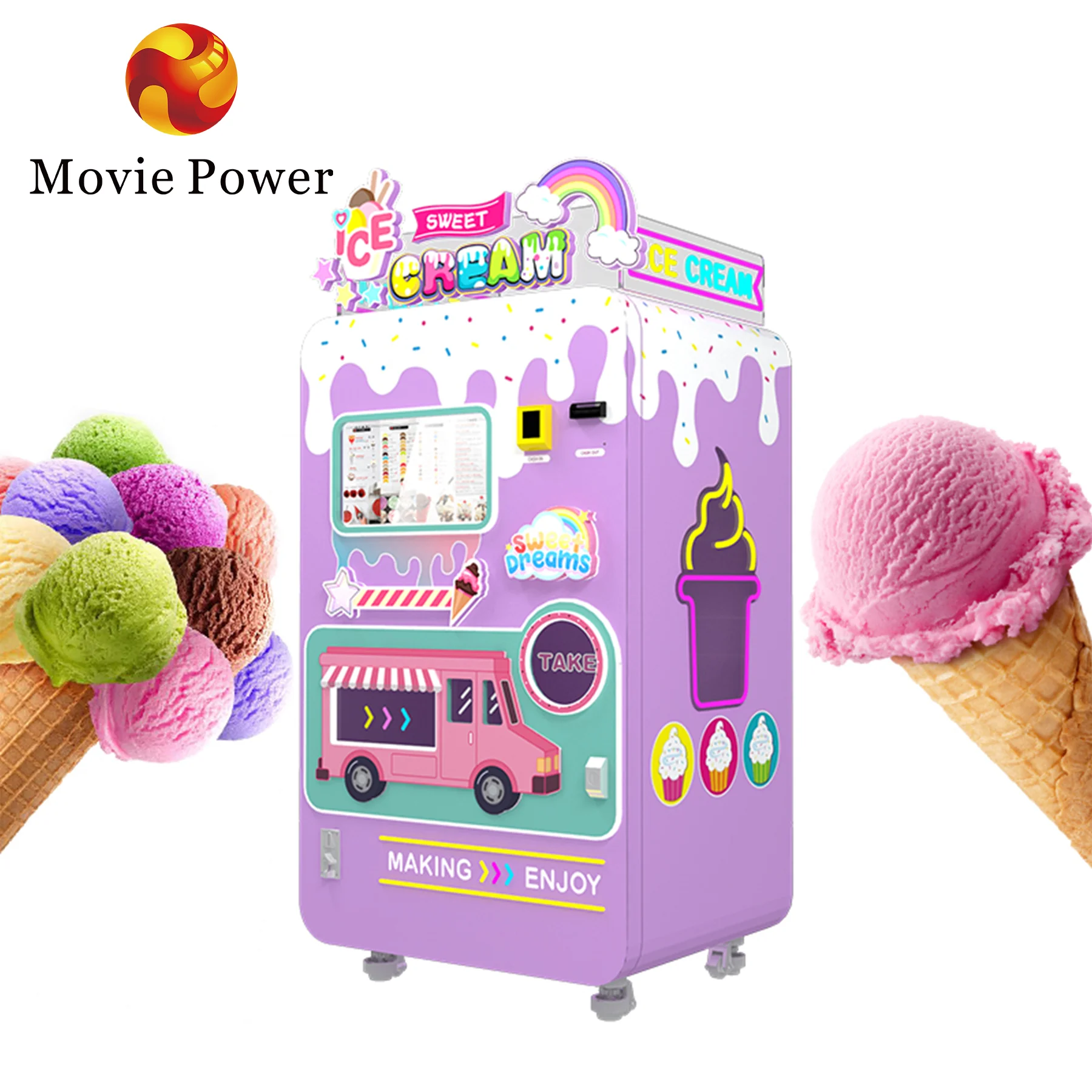 Factory Smart Vending Ice Cream Machine Fully Automatic Soft Ice Cream Vending Machine