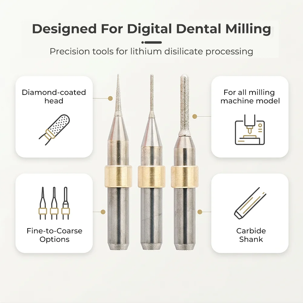 Cradle A52W A52 D4*45L Dental-Labor-Fräsbohrer Lithium-Disilikat Metall für CAD/CAM Schaftbohrer Schleifwerkzeug Dentalzahnmedizin – Detail 4