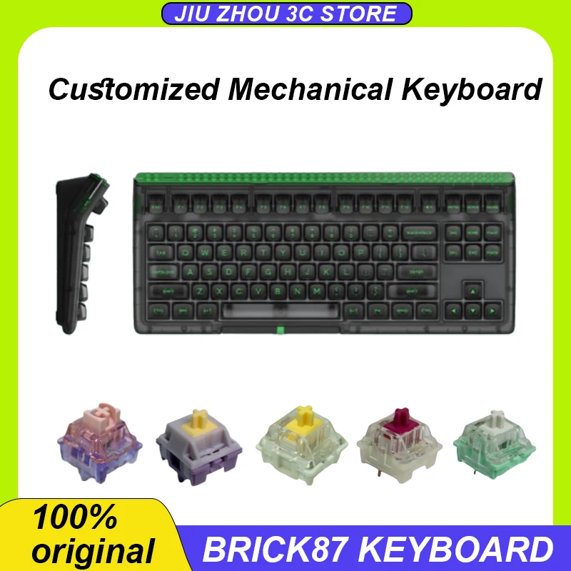 

Brick87 Mechanical Keyboard Wireless Three Mode Tkl Layout | Tilted F-Zone | Thumb Dual Rollers | Stackable Backboard Customized