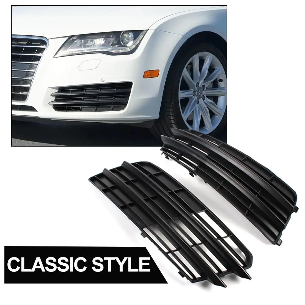 ل 2011 2012 2013 أودي A7 كواترو المصد الأمامي السفلي للضباب غطاء مصبغة خفيفة سائق الجانب الأيسر والراكب الجانب الأيمن لامع