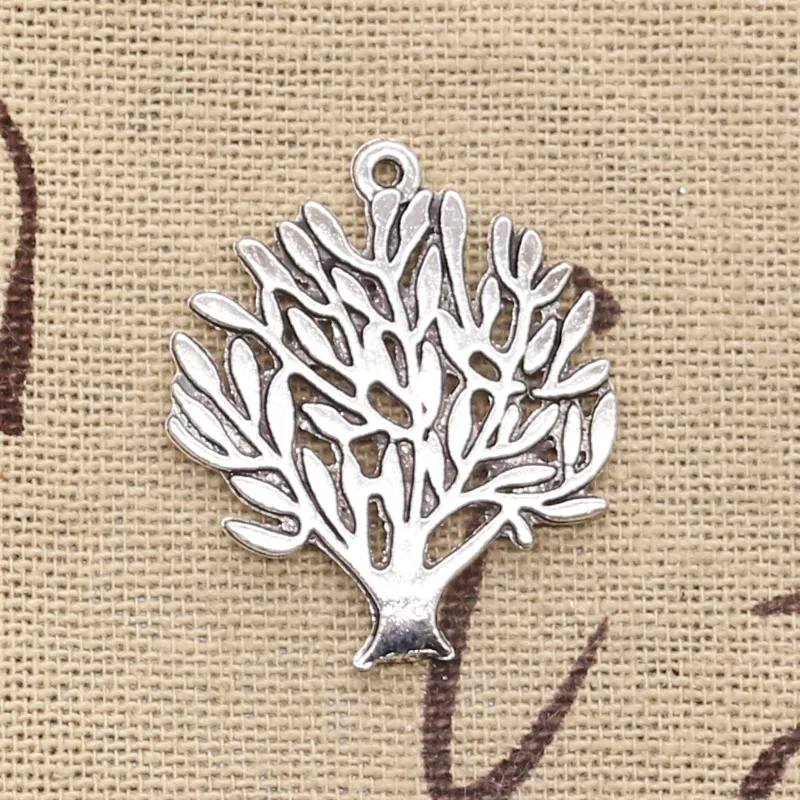 8pcs Charms World Tree 30x24mm Antique Silver Color Pendants Making DIY Handmade Tibetan Finding Jewelry