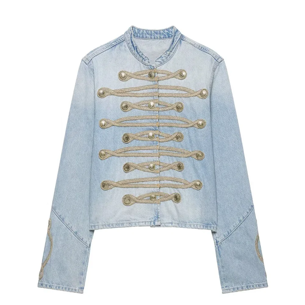 KONDALA Damen Elegante Schicke Jeansjacke Vintage Seilknöpfe Cowboy-Jacke Neu 2026 Frühherbst Trendige Street Boho Party-Jacke – Detail 3