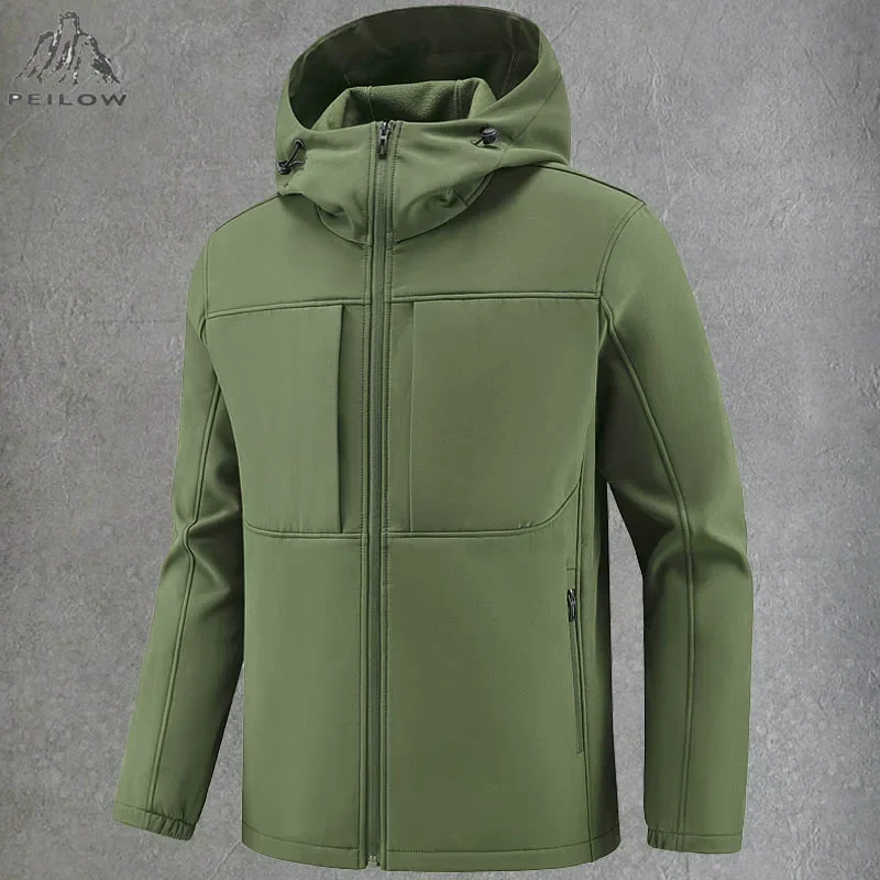 Windbreakers Softshell Tactical Waterproof Jacket Men Hoodies Outdoor Military Fishing Hiking Camping Winter Coat Men Clothing