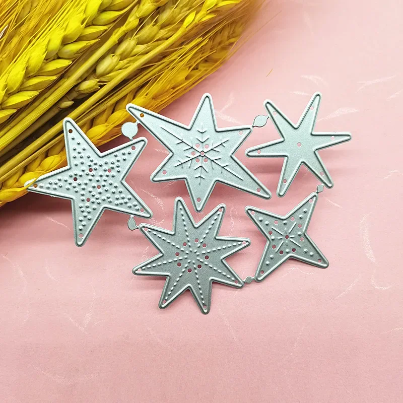 Five-pointed Stars Metal Cutting Dies Mold Knife Scrapbooking Stencil DIY Embossing Craft Card Making