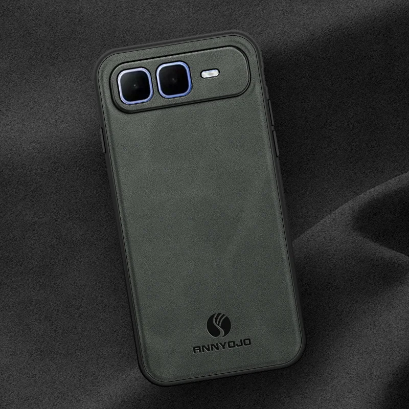 حافظة لهاتف انفينيكس سمارت 10 بلس X6725B_C مصنوعة من جلد البولي يوريثان وغطاء خلفي صلب غير لامع لهاتف انفينيكس سمارت 10 بلس X6725B_C