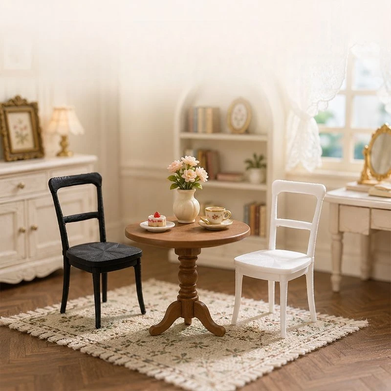 1:12 Retro Miniature Chair Model 3D Printing Diy Dollhouse Sofa Miniature Dollhouse Living Room Furniture Decor Accessories Gift
