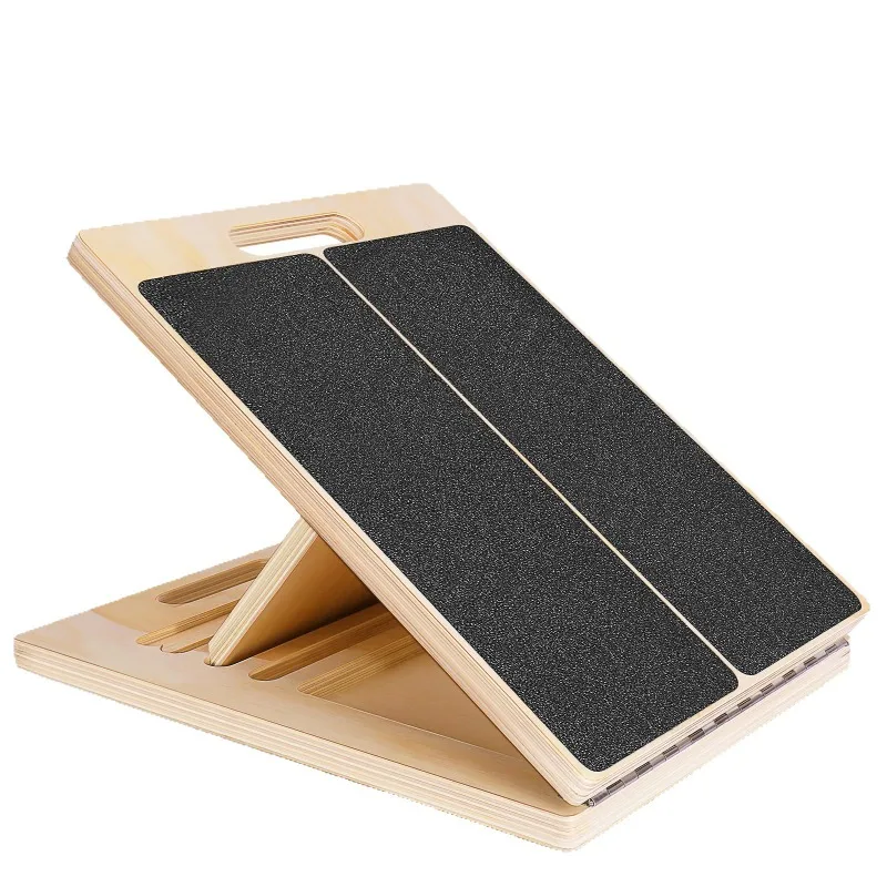 

Wooden stretcher, tilting board foldable stretch board office adjustable height tiptoe stool, wooden exercise machine