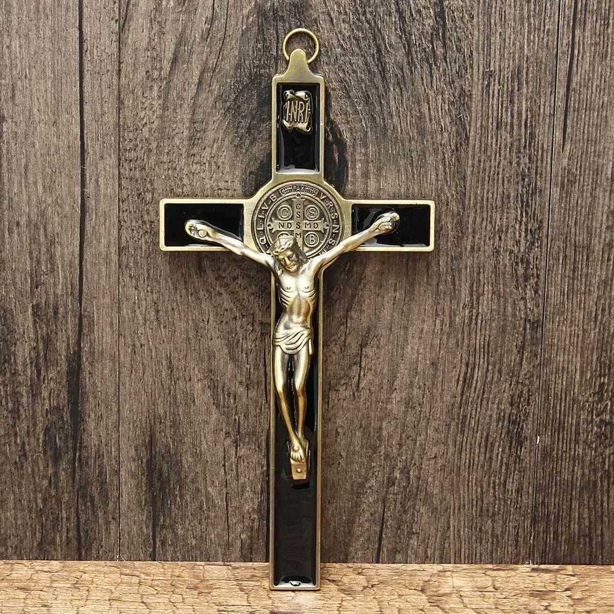 Wall Cross 3D Craft Decor 19.5x9.5cm Crucifix Jesus Christ Religious Saint Jesus Christ On The Stand Antique Decoration