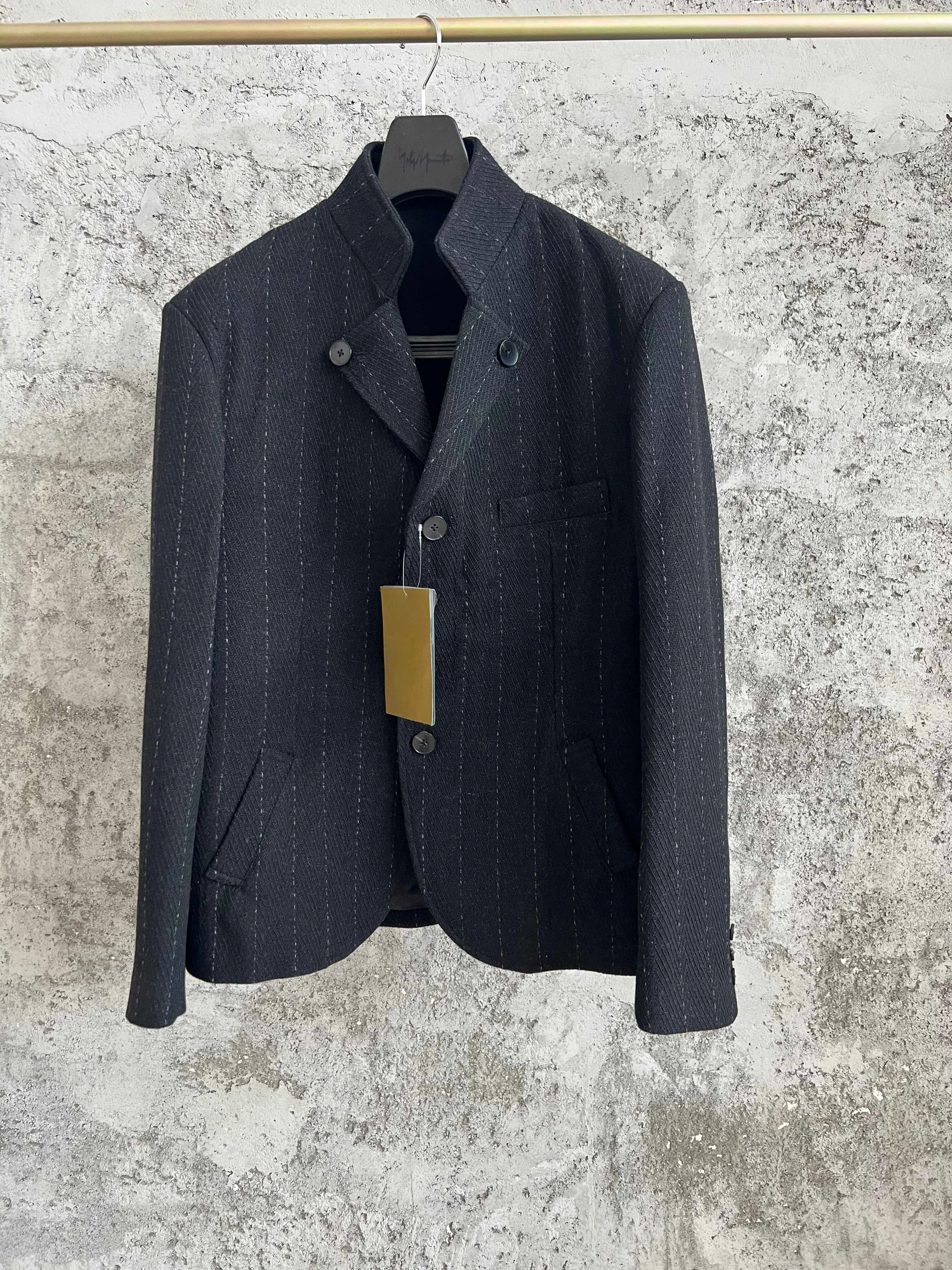 

TOP-YAMAMOTO, однотонный двубортный пиджак оригинального дизайна на пуговицах, шерстяной повседневный пиджак для мужчин