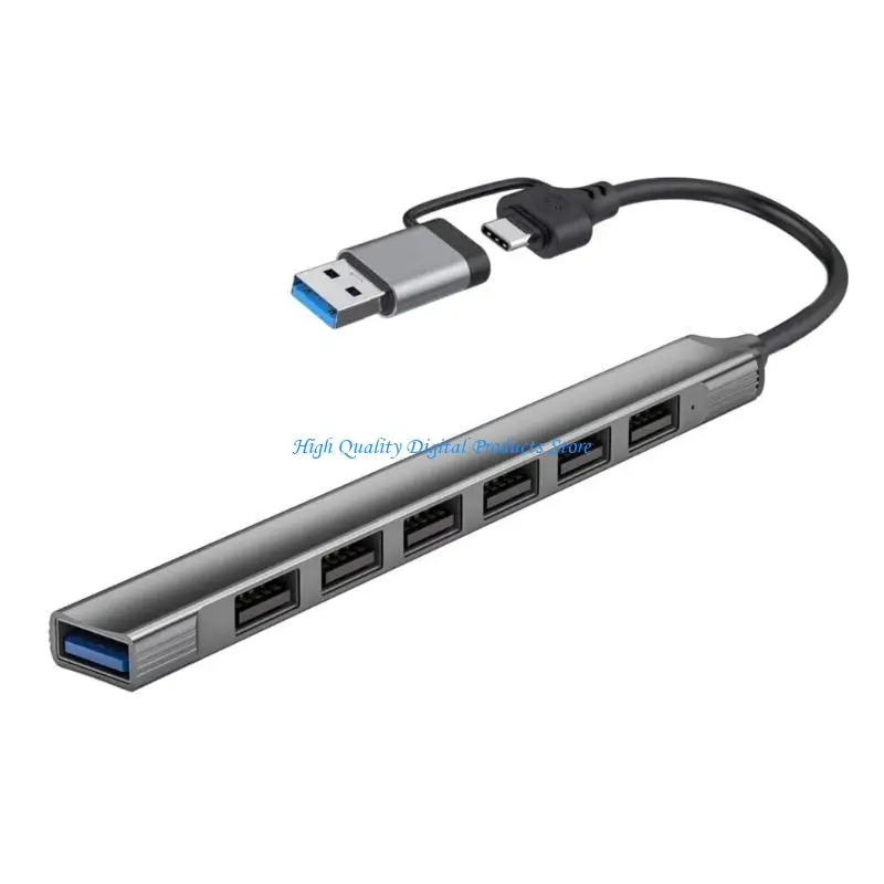 U2JE 2 в 1 7PORT USB C Expander USB Type C Splitter Type C Док -адаптер USB Expander для таблетка телефона