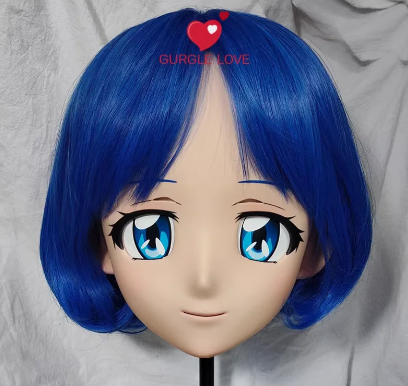 

(GLA0407)Customize Character Resin Half Head Japanese Animego Cosplay Crossdressing Doll Anime Kigurumi Mask With Eyes And Wig