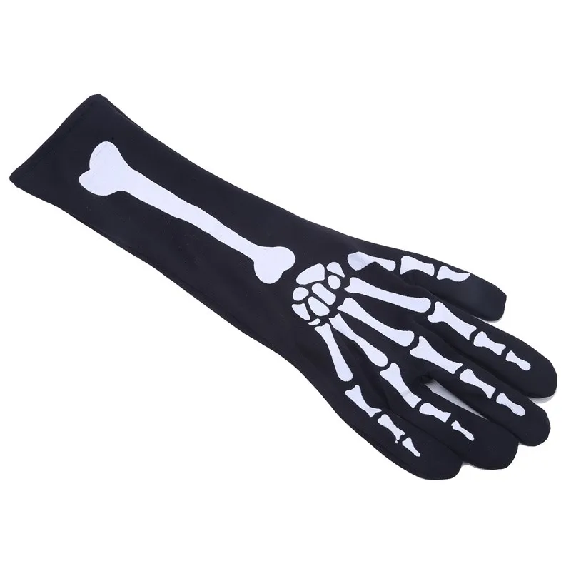 Halloween Skull Gloves Lightweight Full Finger Skeleton Cycling Gloves Costume Cosplay Equipment Accessories for Men Women Kids