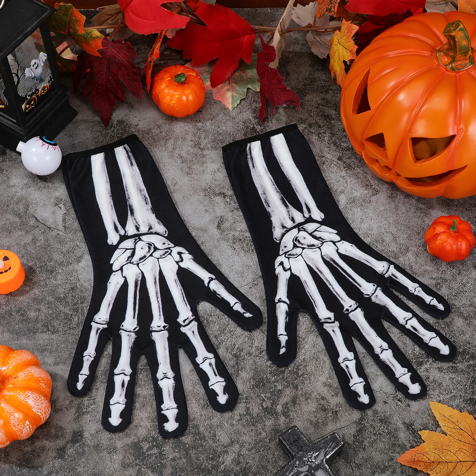 

Halloween Skull Gloves Death Ghost Gloves 1Pair Scary Party Favors Photo Props Decorations Comfortable Wear-Resistant