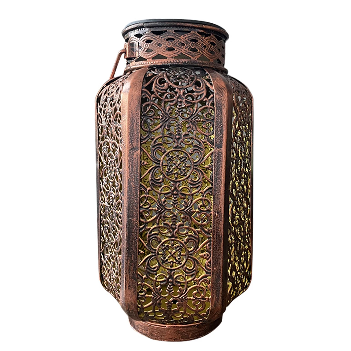 Led Solar Light Solar Hanging Lantern Retro Solar Iron Art Lantern Decorative Vintage Pathway Lamp Outdoor Metal Hollow Light image 6