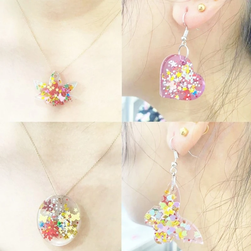 Pendientes de luna de pentagrama DIY, molde de resina epoxi de cristal, llavero colgante, dijes, molde de silicona, herramienta para hacer joyas