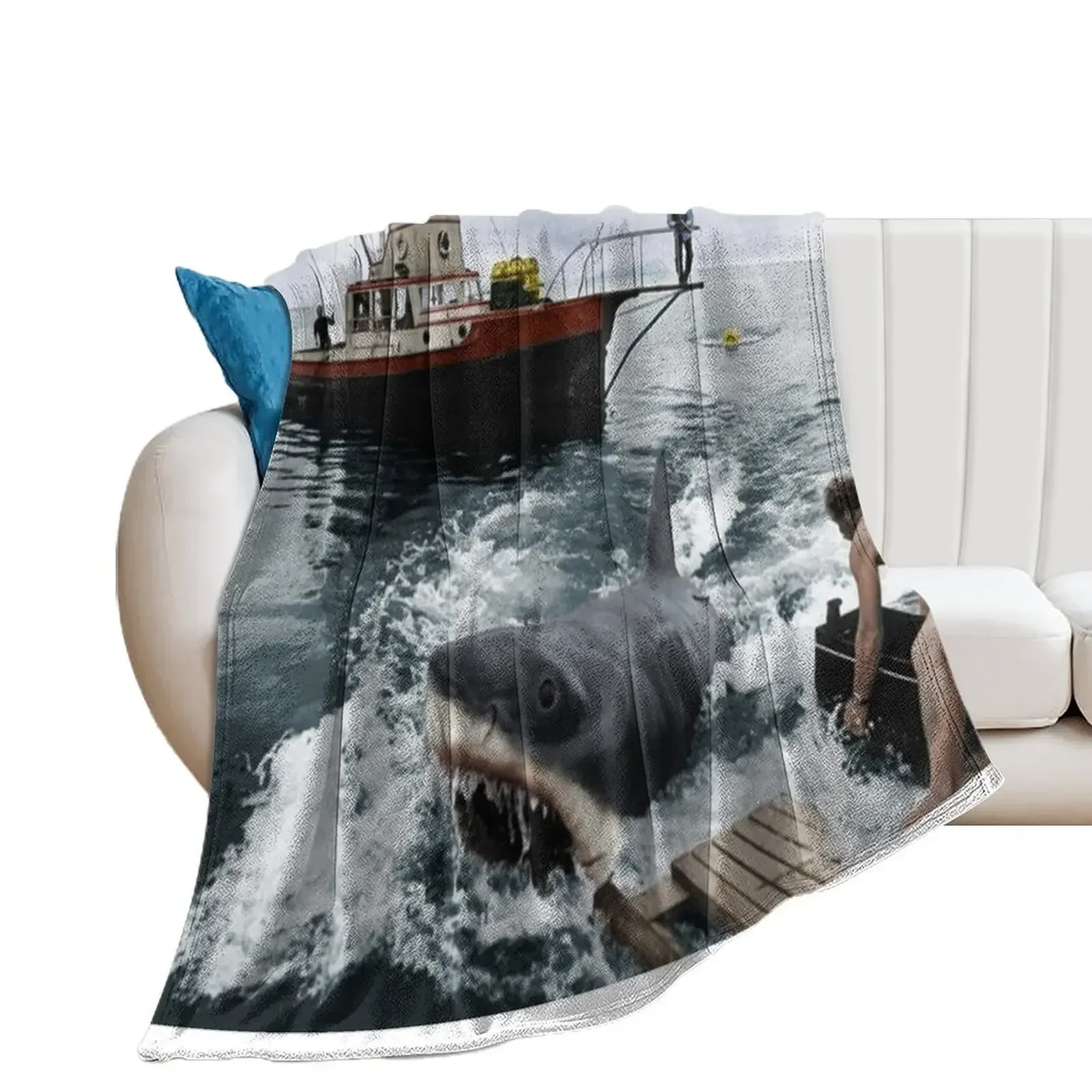 

Jaws Photography Throw Blanket Camping Blankets For Baby warm for winter Fashion Sofas Blankets