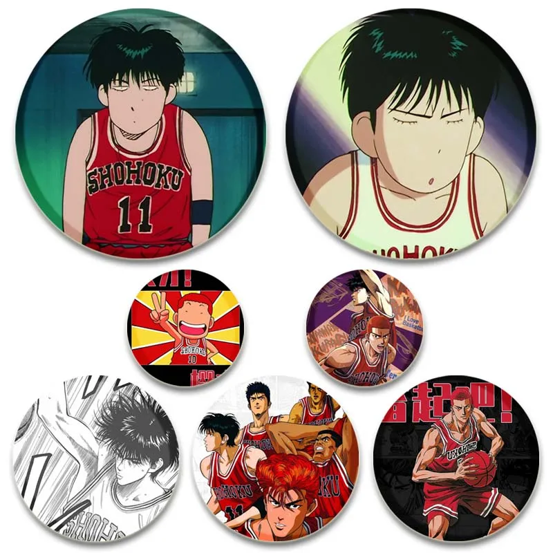 Slam Dunk Japanese Anime Enamel Pin for Backpack Clothing Sakuragi Hanamichi Badges Cartoon Brooches Fashion Jewelry Accessories