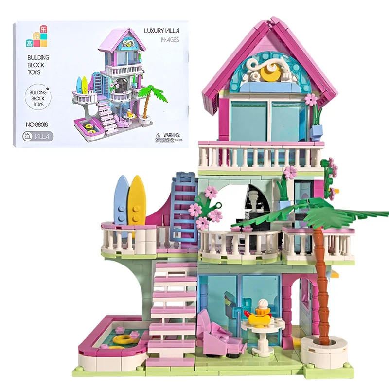 

Городские друзья, летний отдых, дом, приморская вилла, замок, строительные блоки, круг, игрушки для бассейна, подарки для детей, девочек