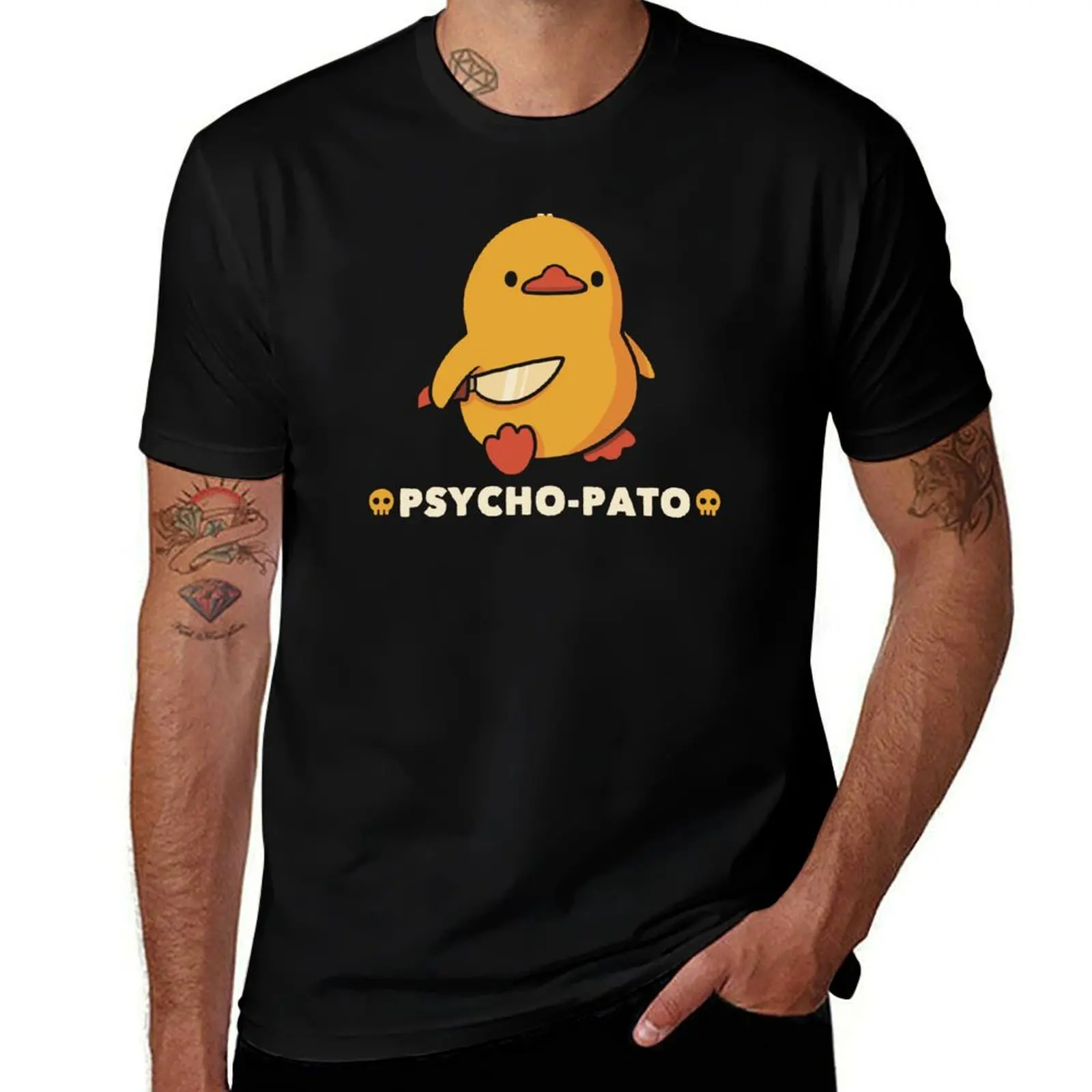 Psycho-Pato Funny Duck Brown by Tobe Fonseca T-Shirt anime summer tops mens vintage t shirts