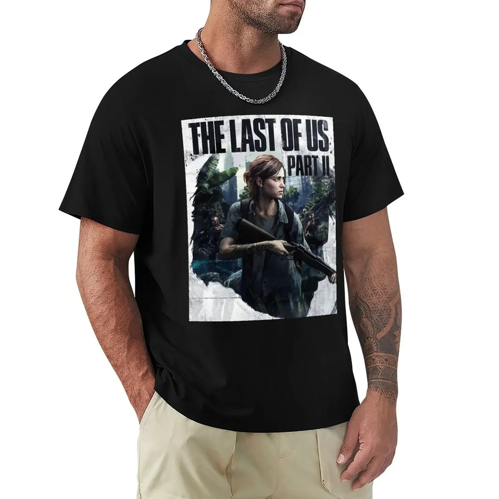 The Last Of Us Part II Ellie poster T-Shirt kawaii clothes oversized men t shirts