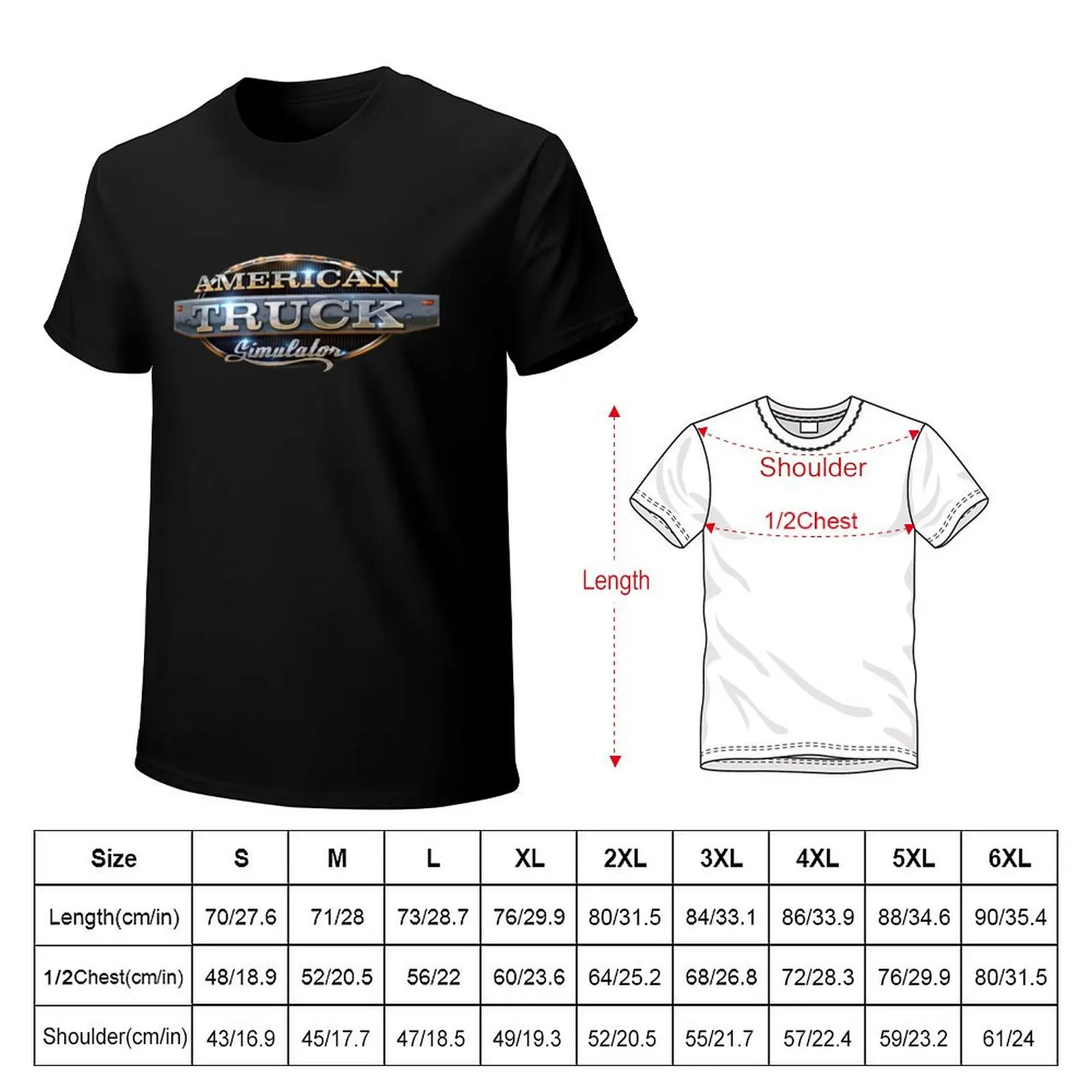 American Truck Simulator Logo T-Shirt Moisture Control Sports Tee