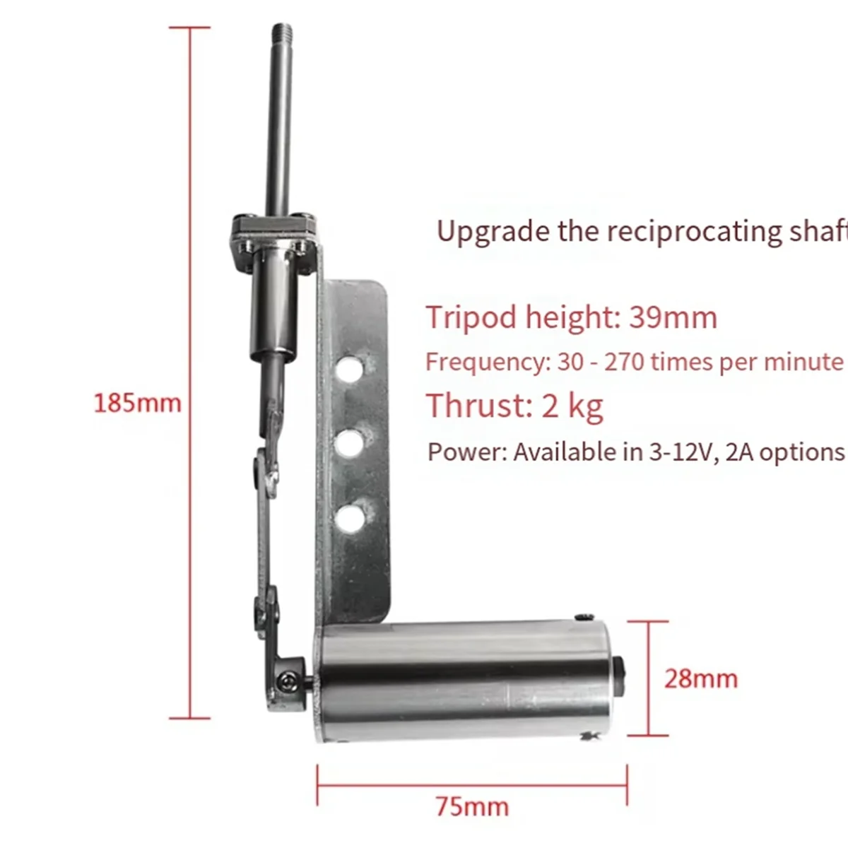 

AA98 Upgrade Reciprocating Metal Small Telescopic Linear Actuator 39mm Stroke Reciprocating Motor Accessories EU Plug