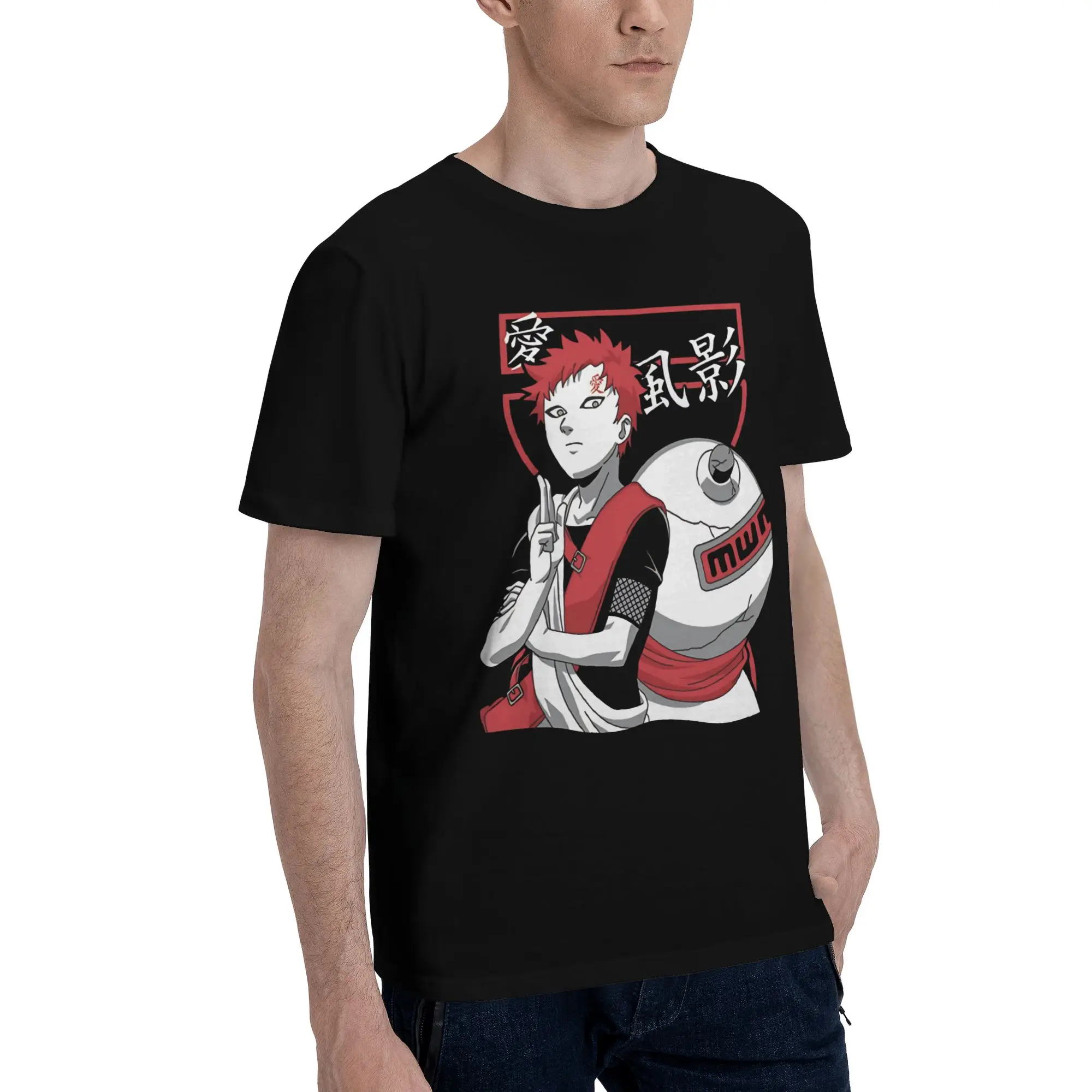 sand master  Funny 100% Cotton T-Shirt Bandai NARUTO Tees Tops For Men