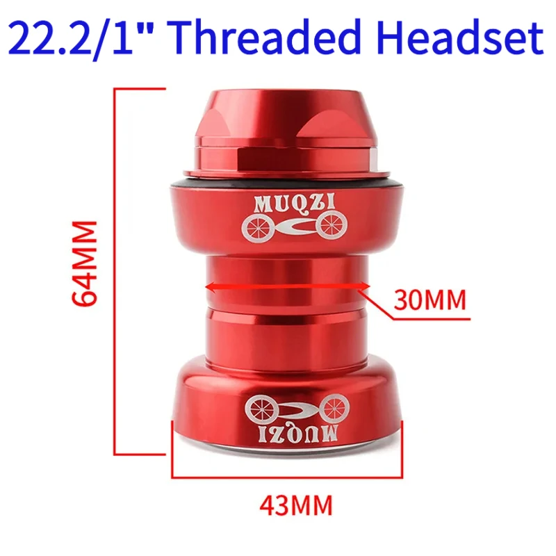 

MUQZI 22.2/1" Threaded Headset for Road Fixed Gear Folding Bike - Retro Style, Integrated Design
