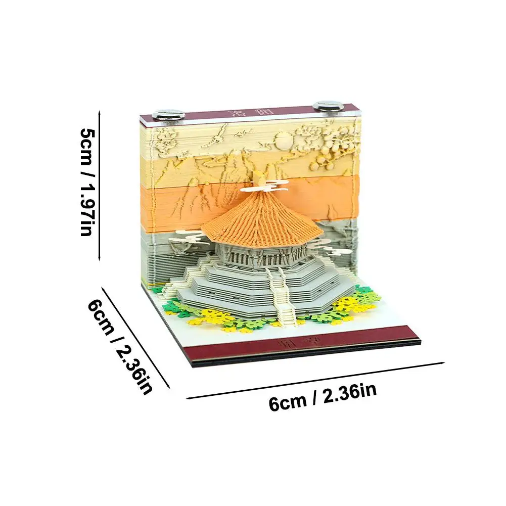 4 Arten chinesischer 3D-Kalender, Notizblock, magisches Schloss, 3D-Kalender, 3D-künstlerische Notizpapierwürfel, Memo-Geschenk, 2026-Block, Geburtstags-Notizblock R6b4 – Detail 17