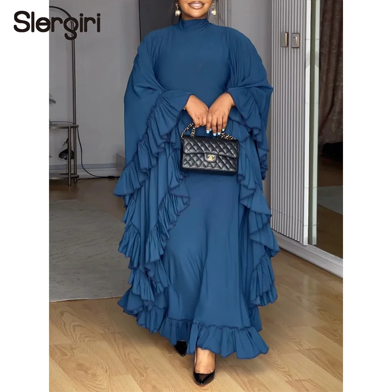 

Элегантное облегающее платье макси Slergiri с оборками и завязками на спине, однотонное, для женщин, новинка весны 2026, для вечеринок, приталенное