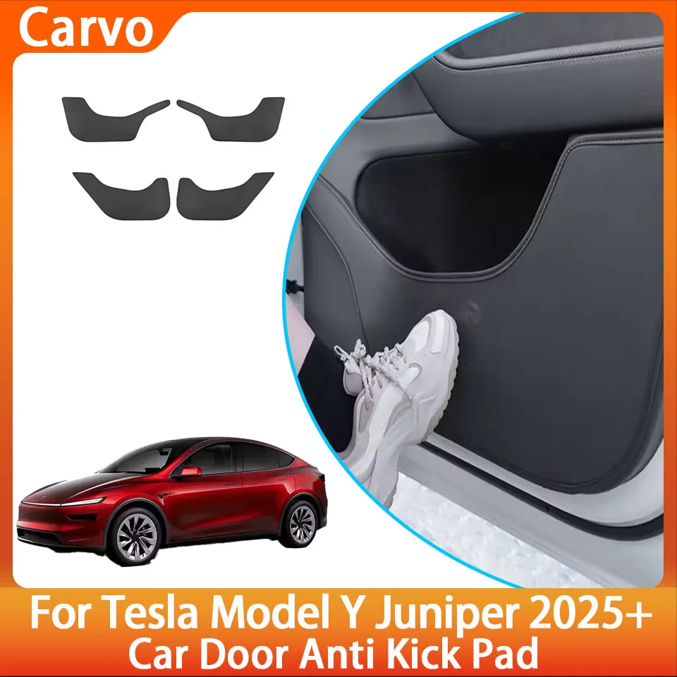 Door Side Panel Protection Pad For Tesla ModelY Juniper2025 Car Door Anti Kick Pad PULeather Front and Rear Interior Accessories