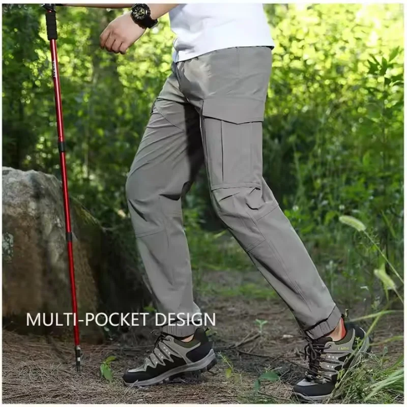 Summer Trousers Lightweight Breathable Fishing Pants Waterproof Outdoor Quick Dry Cargo Pant Men Plus Size 7XL Work Wear Bottoms