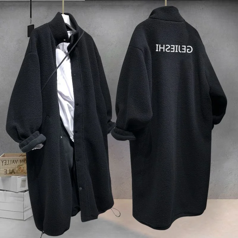 

Зимняя утепленная куртка из искусственной овчины с воротником-стойкой, длинная, свободного кроя, для полных женщин, в корейском стиле