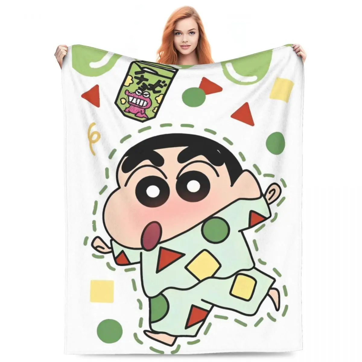 Miniso-Cobertor Kawaii para Sofá, Cadeira, Sofá, Capa de Cama, Colcha, Cama, Sofá, Cobertor Macio, Crayon Decorativo, Shin-chan