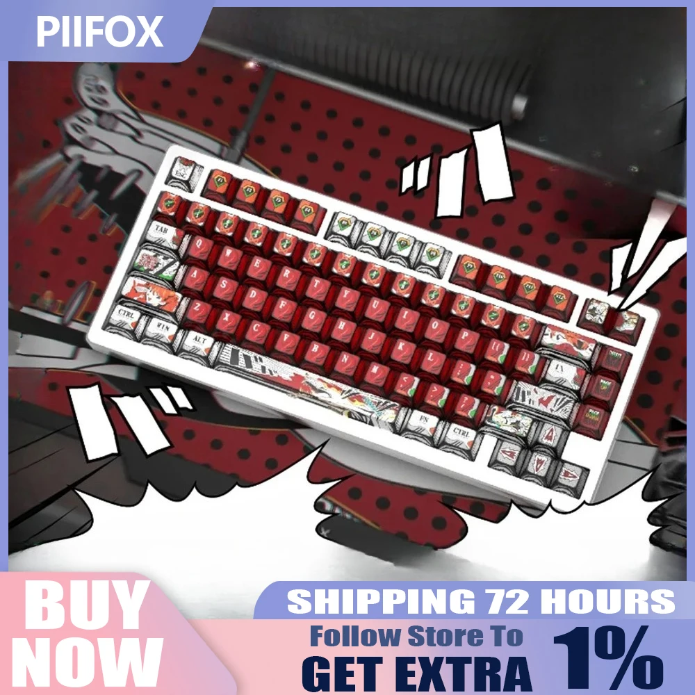 

PIIFOX аниме тема колпачки для клавиш PBT Cherry Profile пятисторонняя термосублимация индивидуальные 146 клавиш игровые колпачки для клавиатуры аксессуары