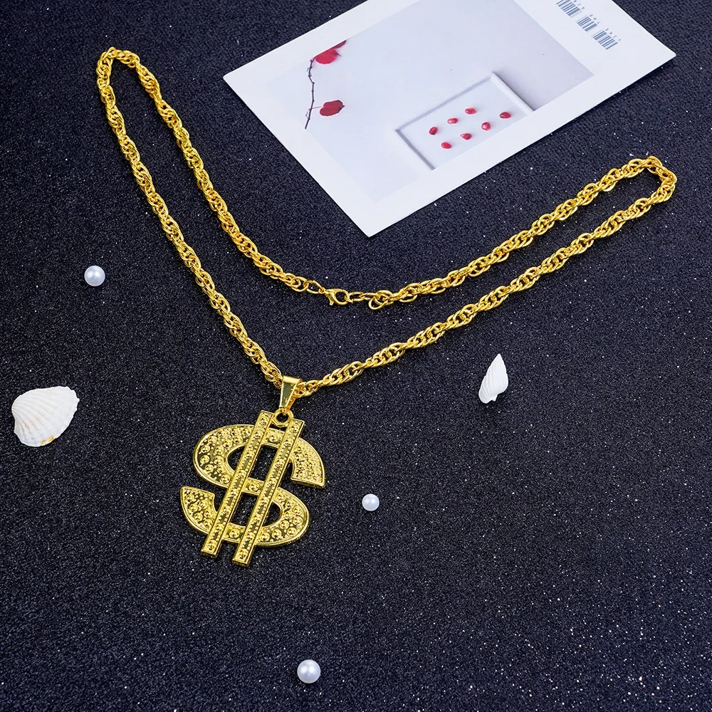 Mode 18K Gouden Vergulde Hiphop Rock Ketting Roestvrij Staal Us Dollar Geldbord Hanger Heren Vrouwen Sieraden Cadeau