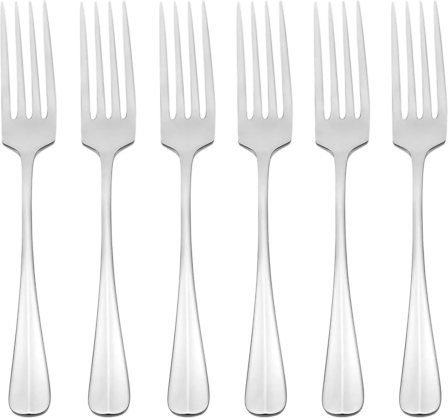 Savor Everyday Flatware Dinner Forks, Set of 6, 18/0 Stainless Steel, Silverware Set, Dishwasher Safe