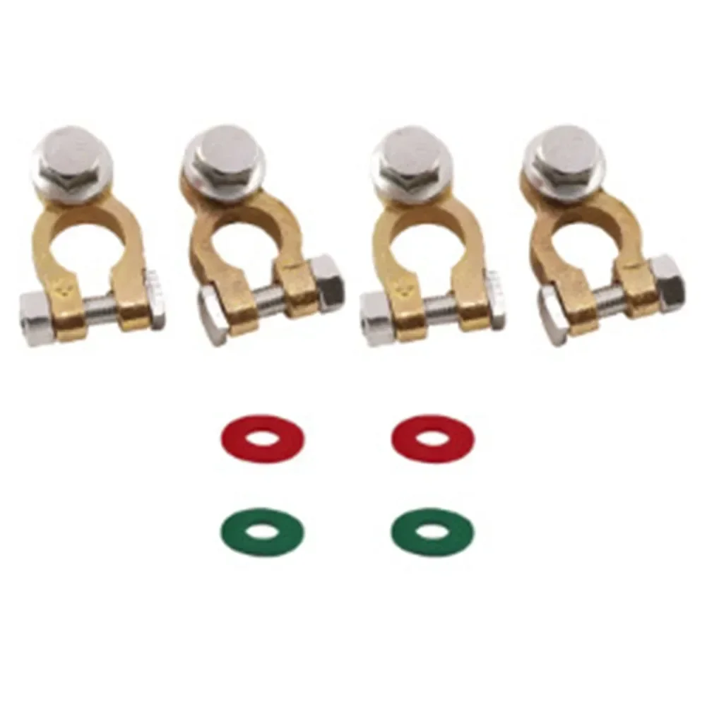 

Set of 4 Pure Copper Battery Clamps Quick Release Design for Easy Connection in For Cars Trucks Boats and Motorhomes