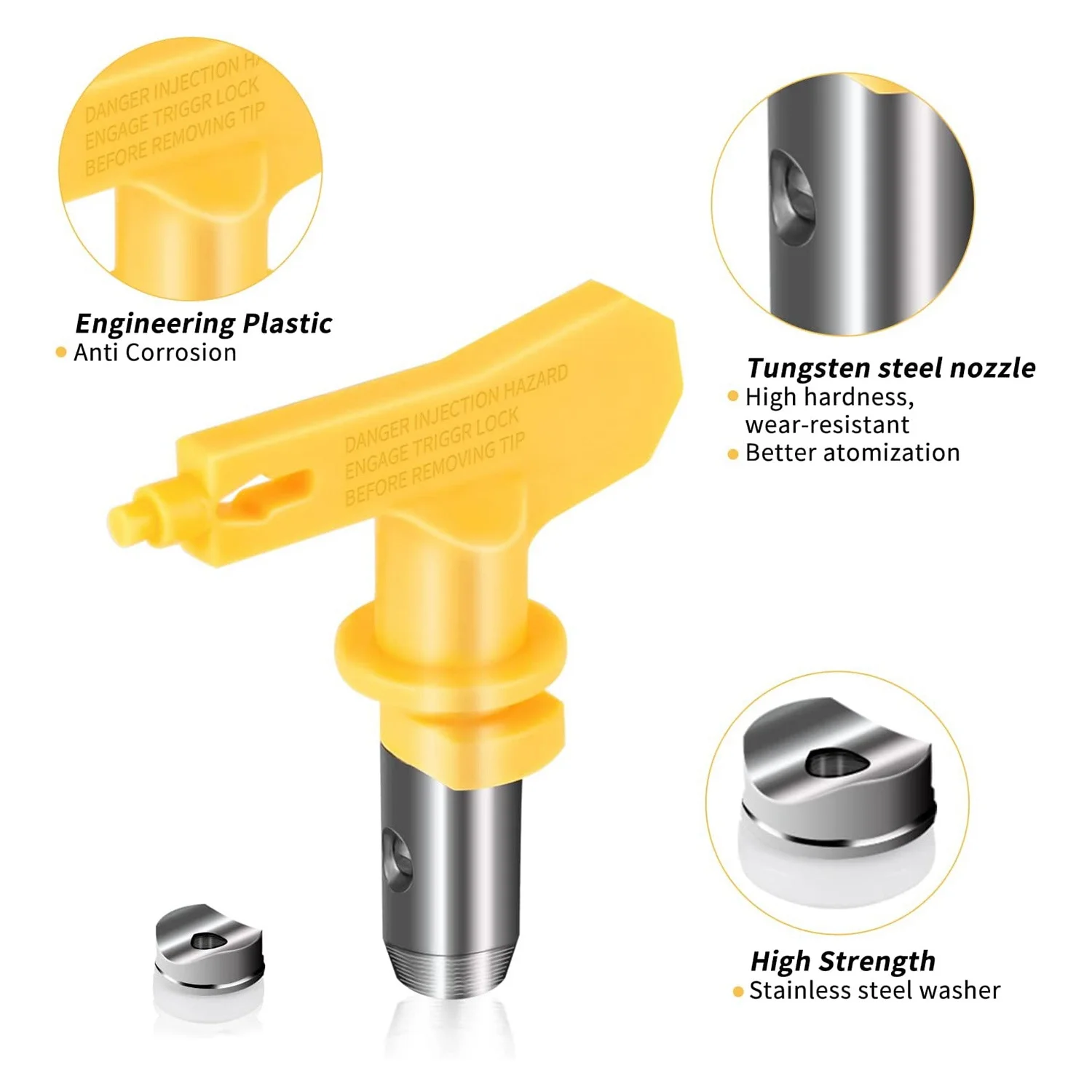 5-delige Airless Verfspuit Tip Guard Nozzle Stoel Vervanging Voor Airless Spuitverf Tip Nozzle(213 311 415 515)