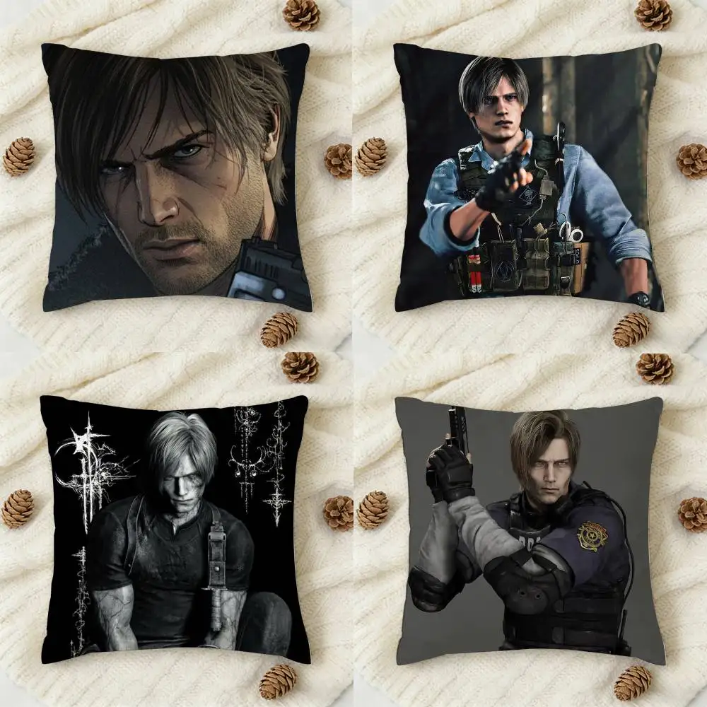 

L-Leon R-Resident RE9 Evil 9 Double-sided Printed Square Decorative Cushion Cover for Sofa Living Room Home Decor