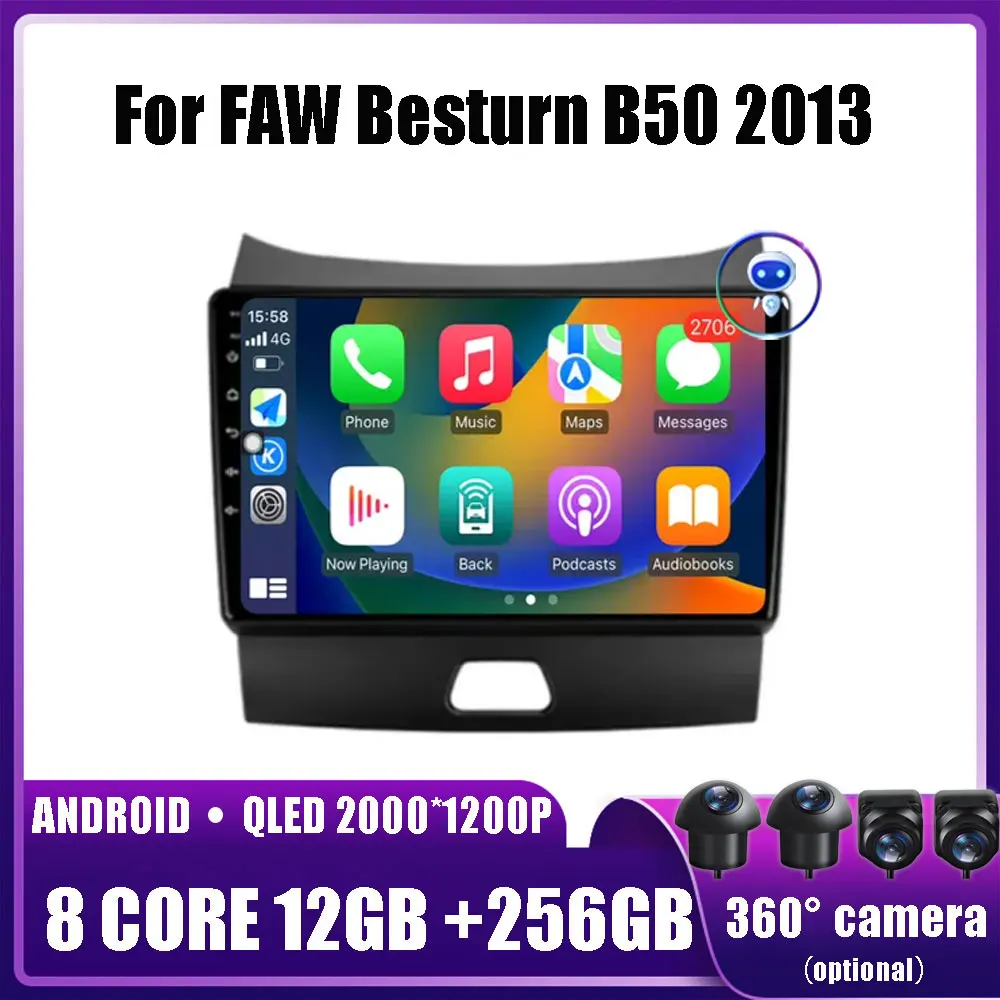 

Android 14 For FAW Besturn B50 2013 Car Multimedia Player Head Unit Stereo GPS Navigation BT WIFI 4G 2 din DVD