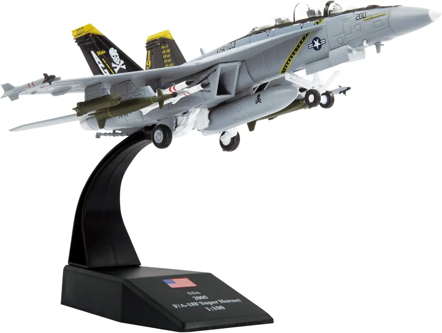 

1:100 F/A-18 Hornet Strike Fighter, модель самолета-истребителя, литая под давлением военная модель самолета для коллекции и подарка